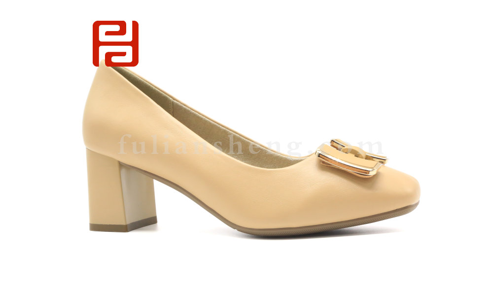 福連升春秋新款魅力時(shí)裝女鞋中跟粗跟工作鞋時(shí)裝鞋