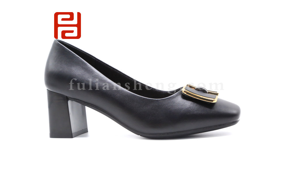 福連升春秋新款魅力時(shí)裝女鞋中跟粗跟工作鞋時(shí)裝鞋