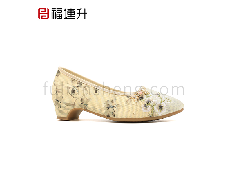福連升夏季新款漢唐風(fēng)韻女鞋休閑漢舞鞋