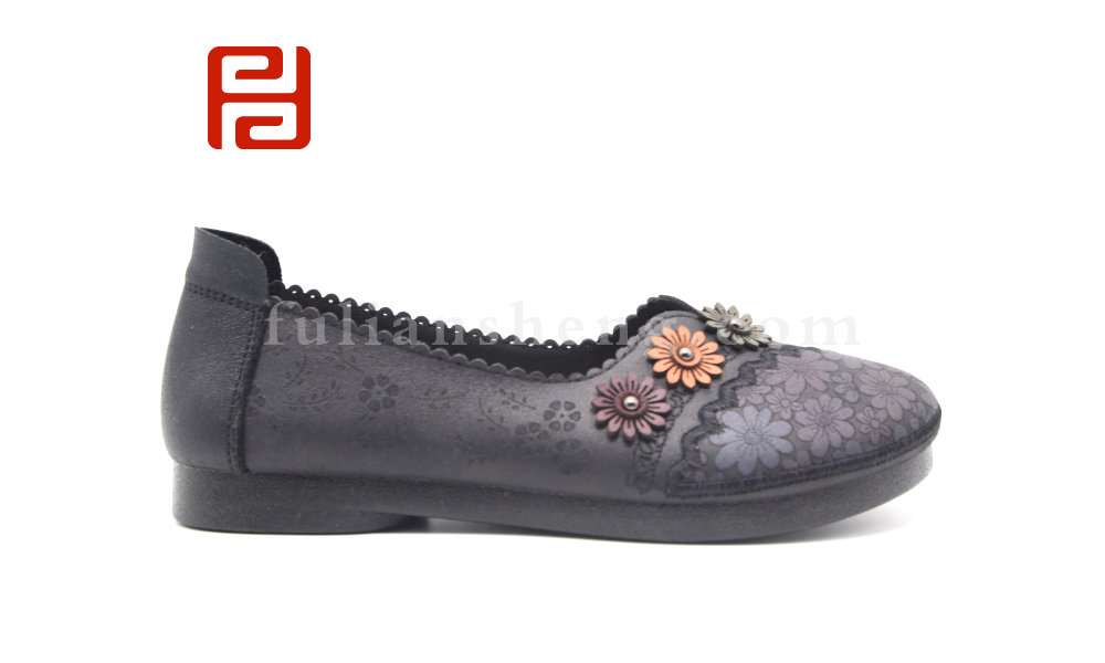 福連升老北京布鞋媽媽鞋單鞋軟底中年棉麻內(nèi)里舒適女鞋圖片