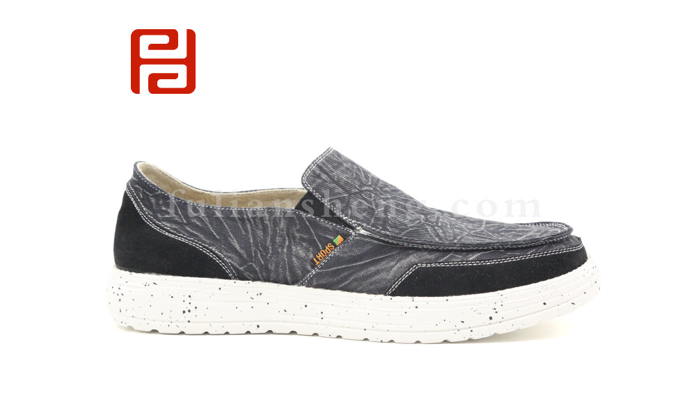 福連升男鞋牛仔布鞋時尚透氣輕便休閑鞋泡沫底緩震春夏圖片