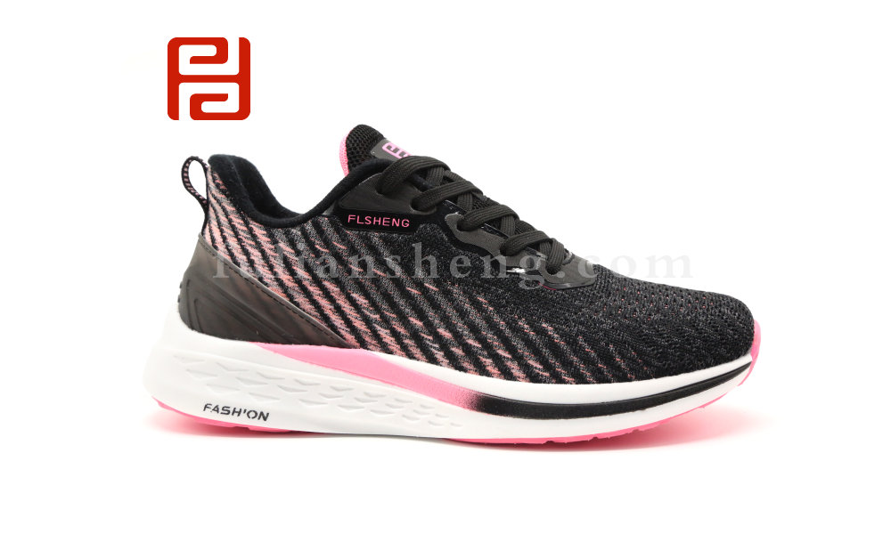 福連升休閑運(yùn)動(dòng)鞋女飛織緩震跑步鞋圖片