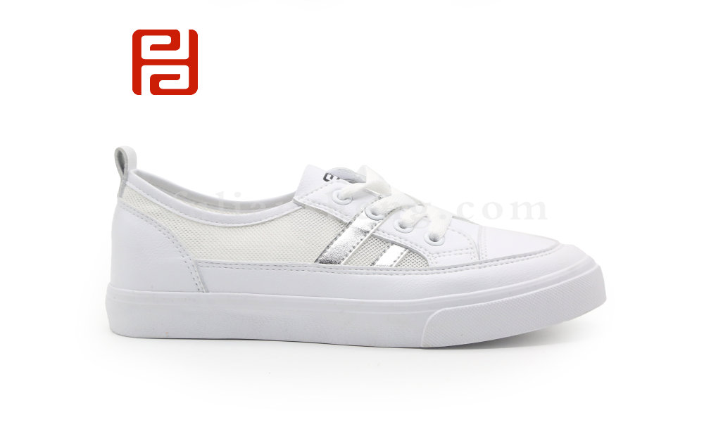 福連升夏季休閑板鞋透氣網(wǎng)布低幫平底學(xué)生小白鞋女鞋圖片