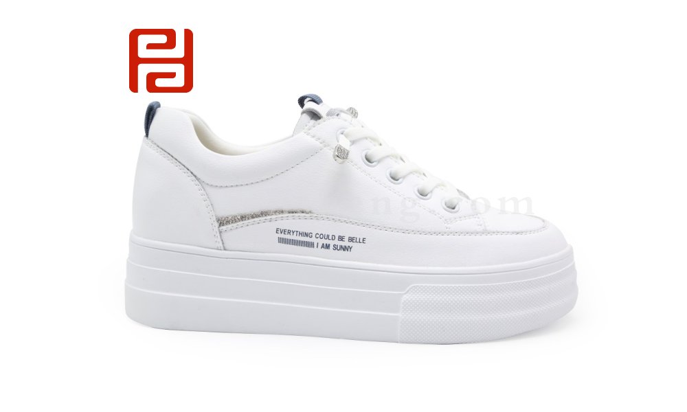 福連升2021秋季新款松糕厚底小白鞋增高休閑百搭板鞋圖片