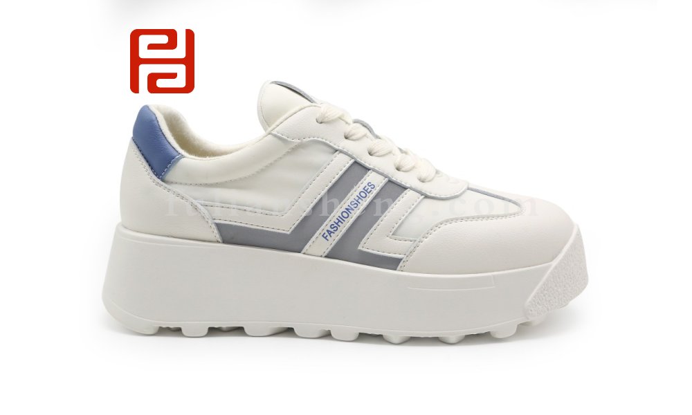 福連升2021秋季新款厚底百搭小白鞋休閑女鞋增高新款面包鞋圖片