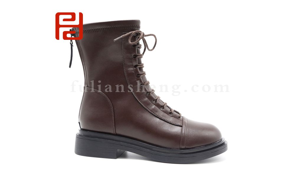 福連升休閑鞋冬季保暖短靴圓頭厚底騎士靴子英倫潮筒靴圖片