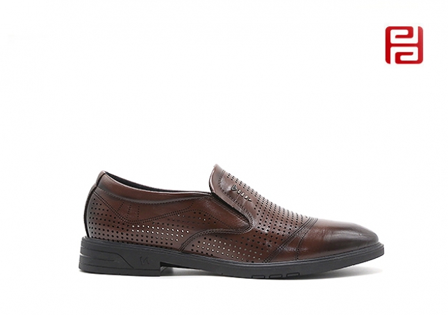 福連升夏季商務(wù)男鞋正裝帶孔透氣工作鞋