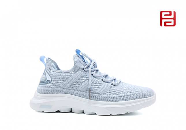 休閑運(yùn)動女鞋春季單鞋高彈飛織面料3D緩震鞋墊