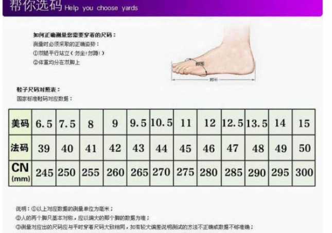 鞋碼-中國標準鞋碼對照是什么？