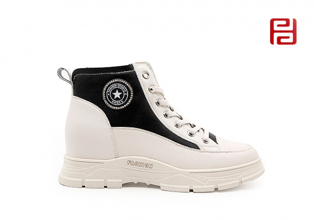 福連升休閑鞋2020冬季新款時尚運(yùn)動百搭厚底顯高牛皮老爹鞋