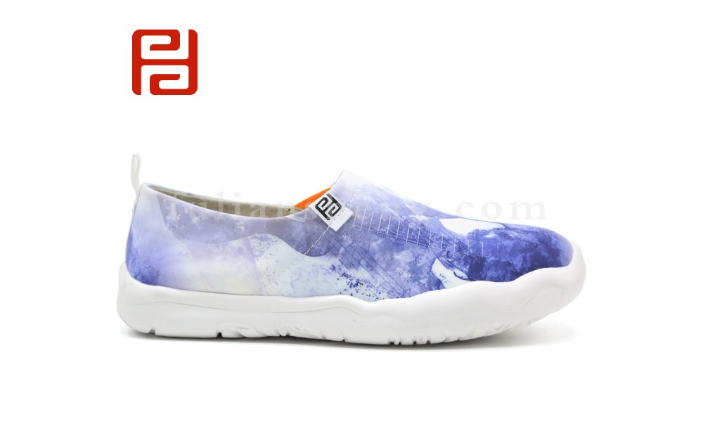 福連升休閑鞋女鞋單鞋時尚休閑小布鞋印花個性鞋子