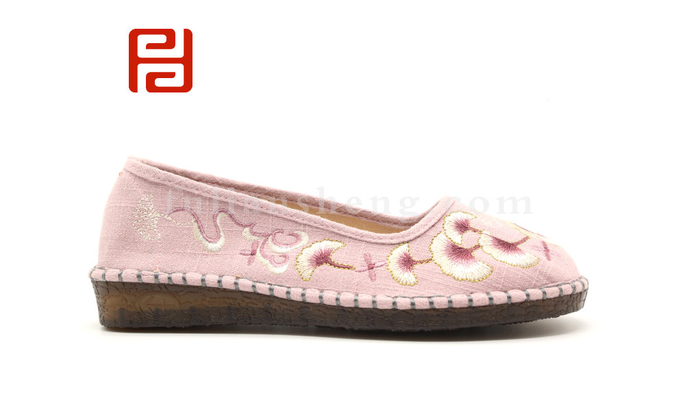 福連升布鞋中國(guó)風(fēng)休閑鞋麻布牛筋底舒適繡花女單鞋